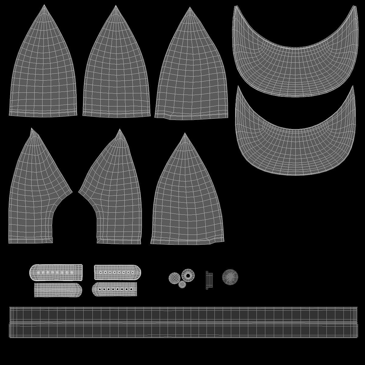 Black Snapback - sport cap with flat visor Low-poly 3D model_6