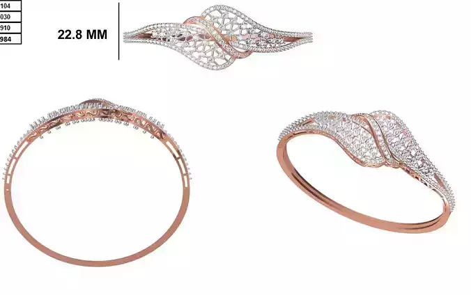 Women Bangle Bracelet STL JCD Details
