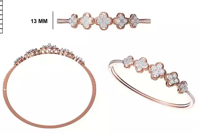Women Bangle Bracelet STL JCD Details