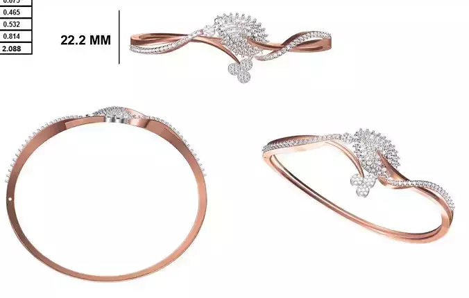 Women Bangle Bracelet STL JCD Details