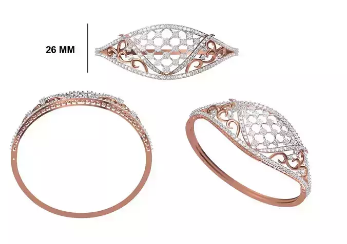 Women Bangle Bracelet STL JCD Details