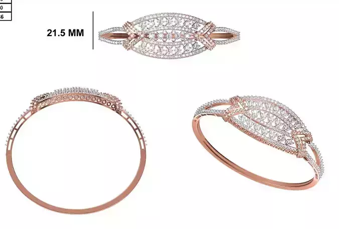 Women Bangle Bracelet STL JCD Details