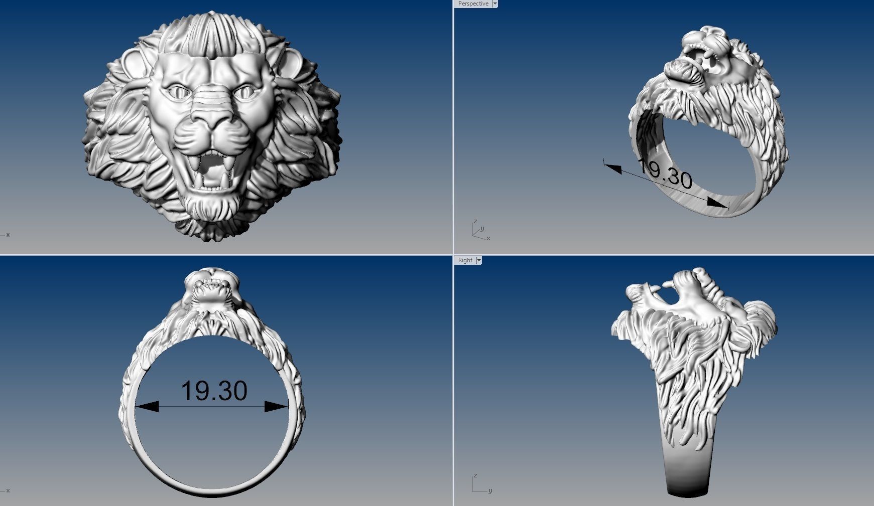 LION RING 3D print model_4