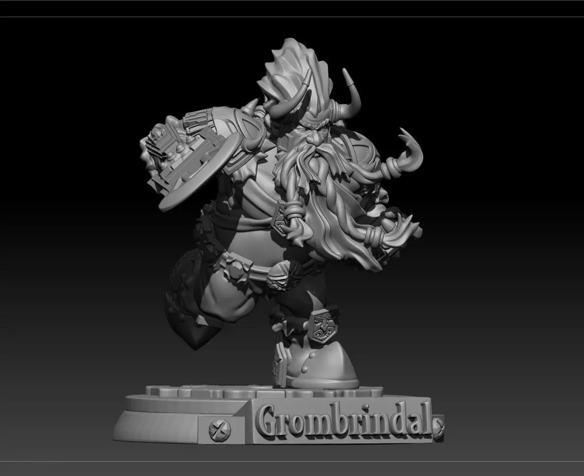 Dwarf with white 3D print model_0