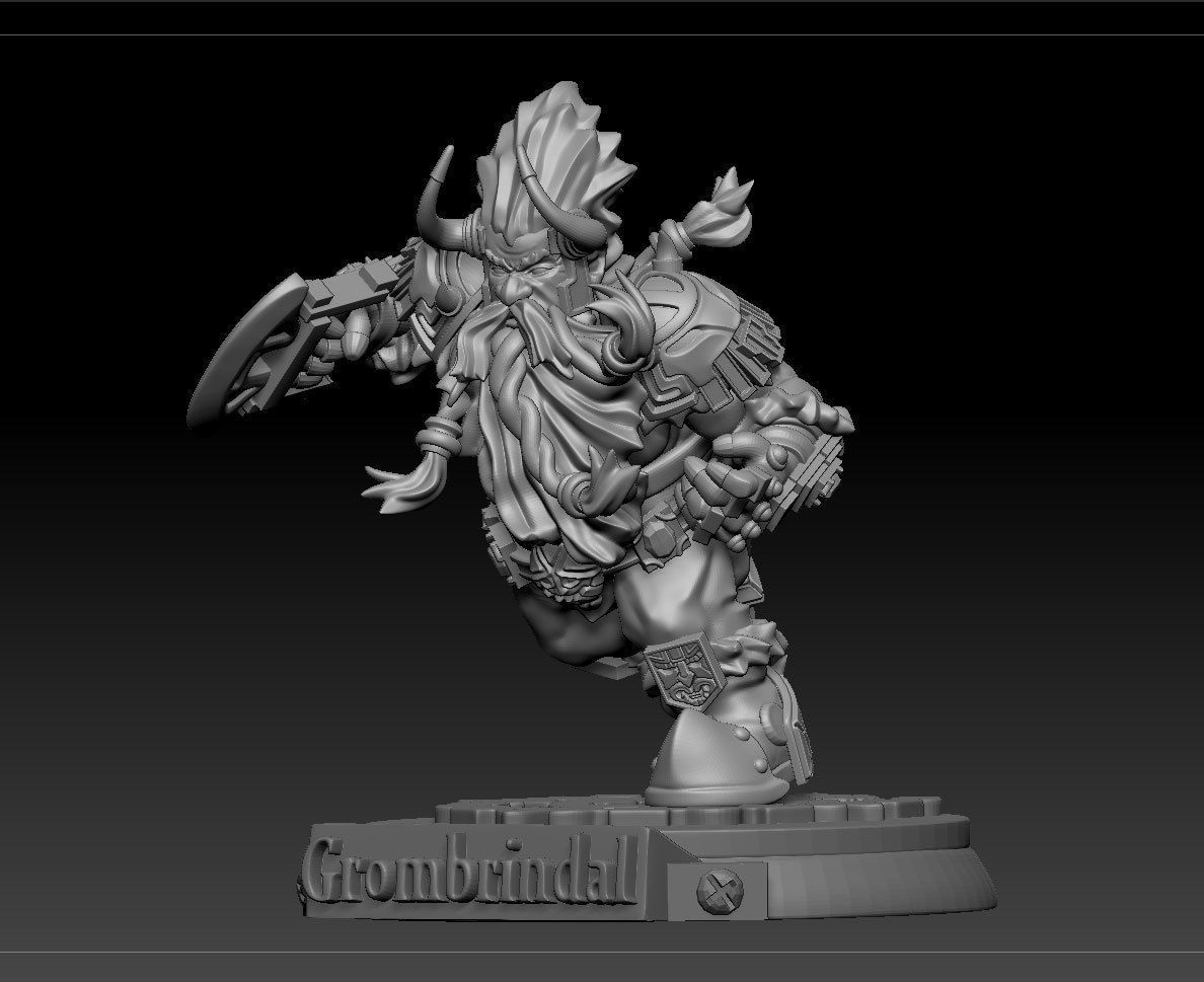 Dwarf with white 3D print model_1