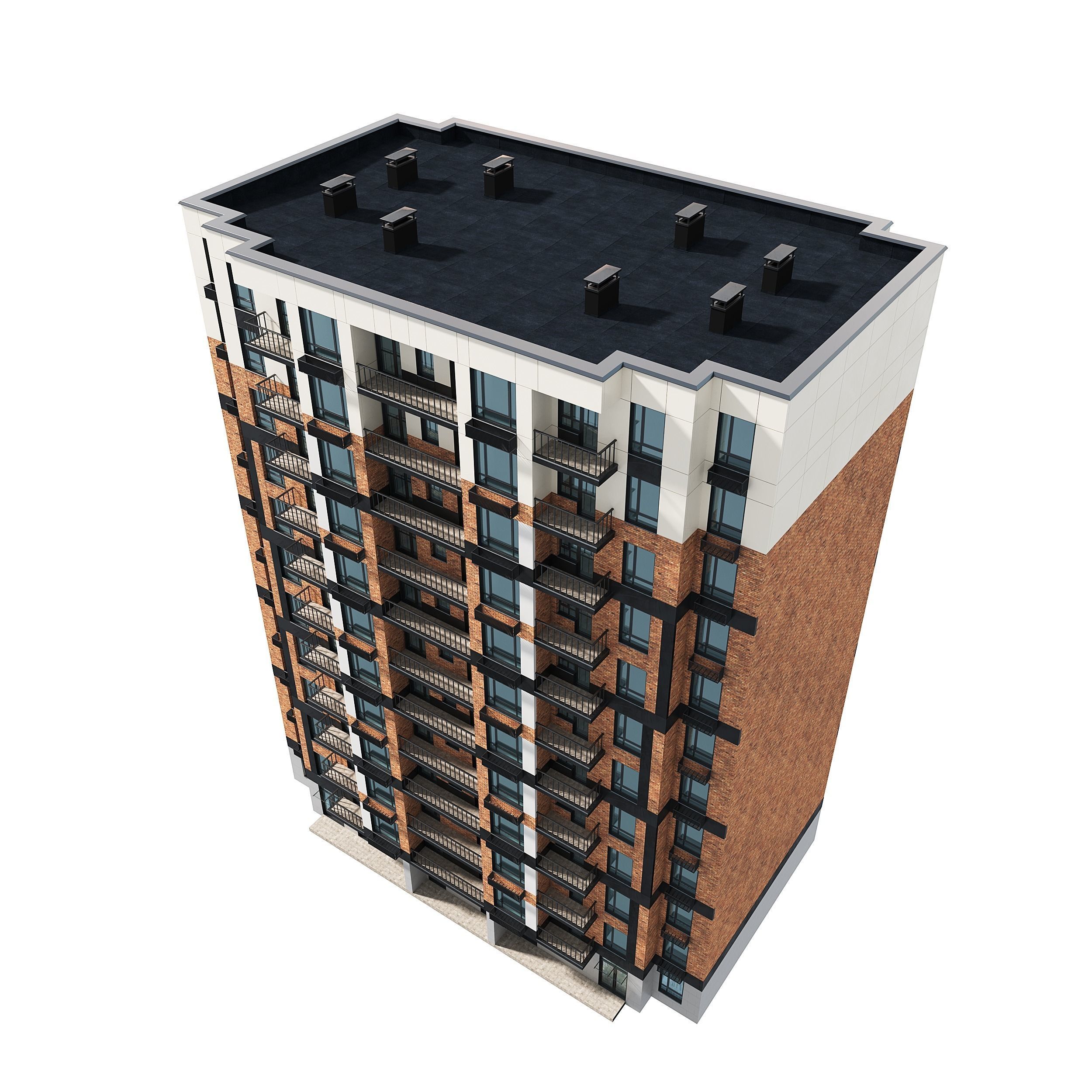 Residential Building 003 3D model_4