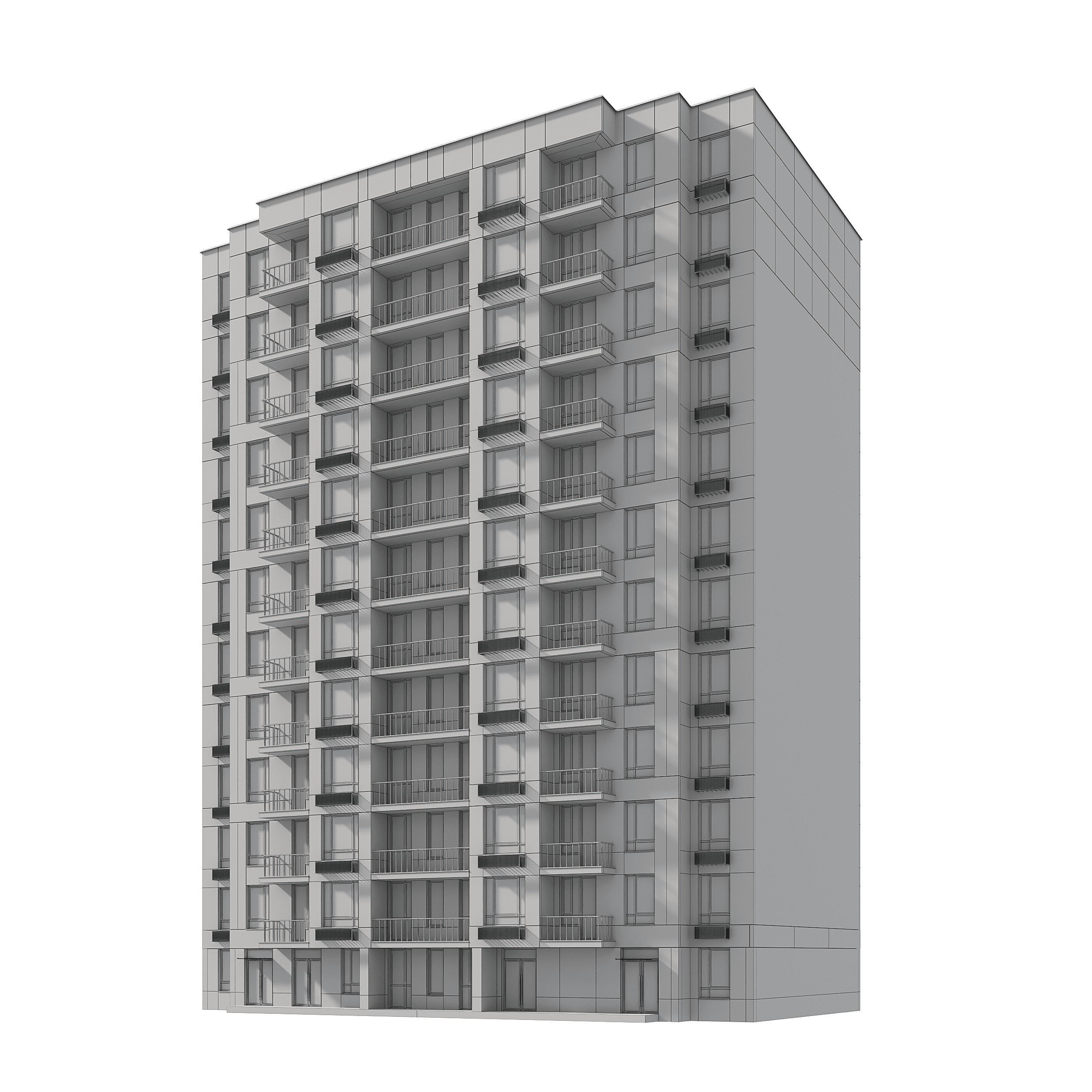 Residential Building 003 3D model_7
