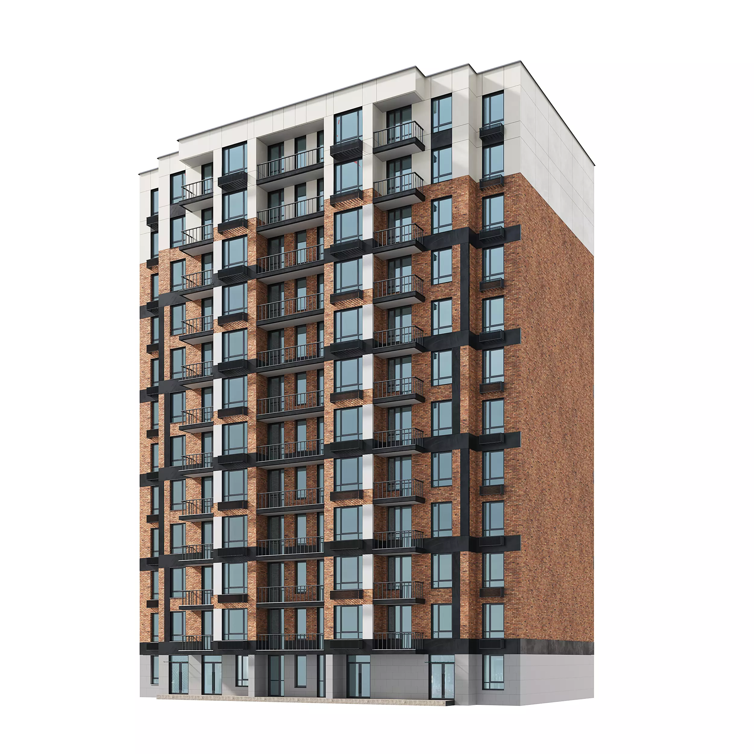 Residential Building 003 3D model_0