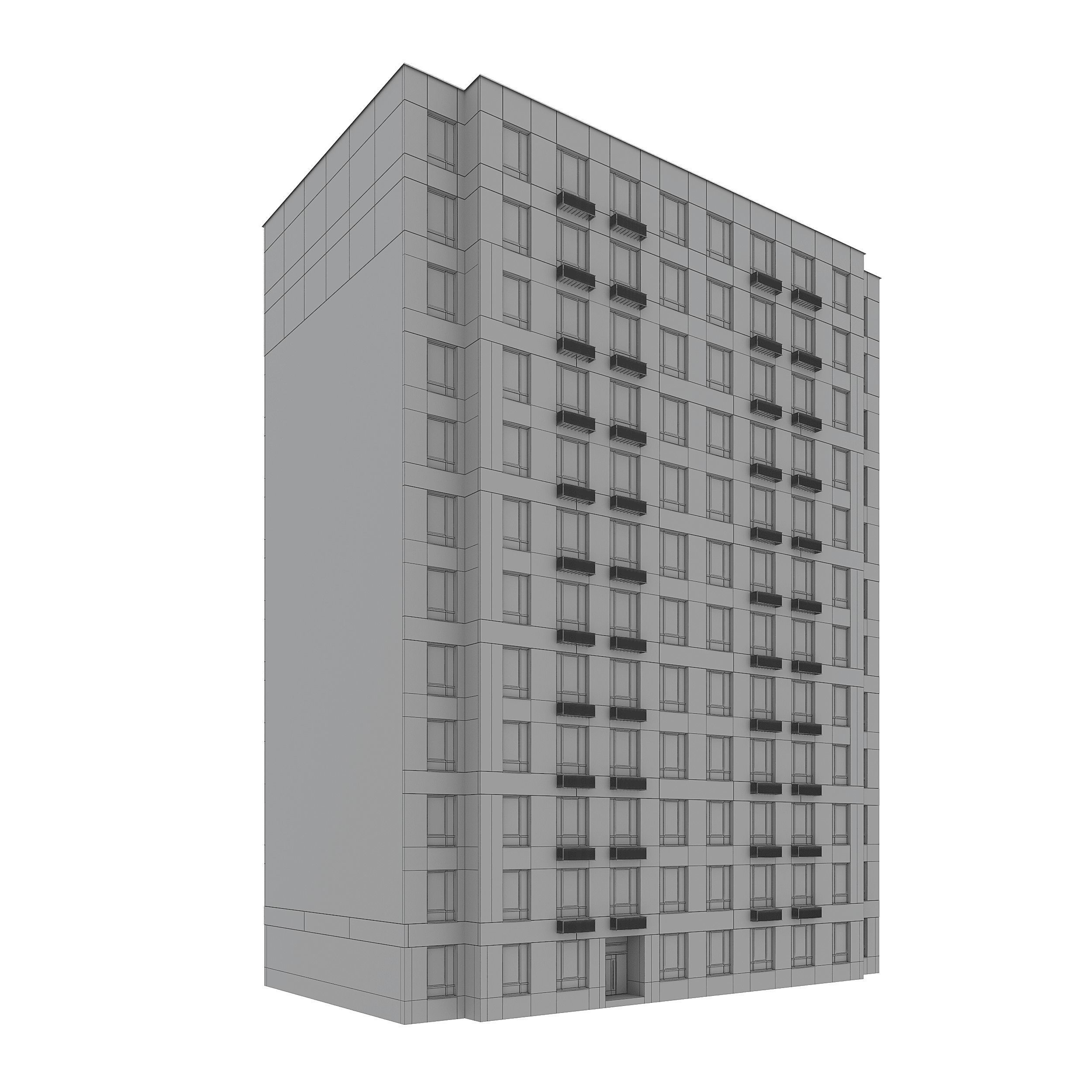 Residential Building 003 3D model_9