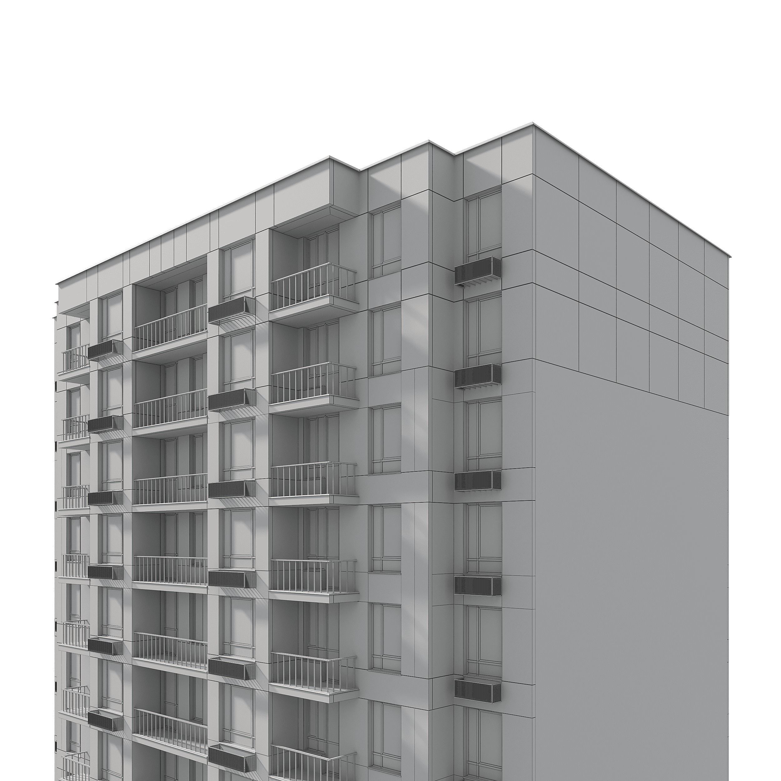 Residential Building 003 3D model_10
