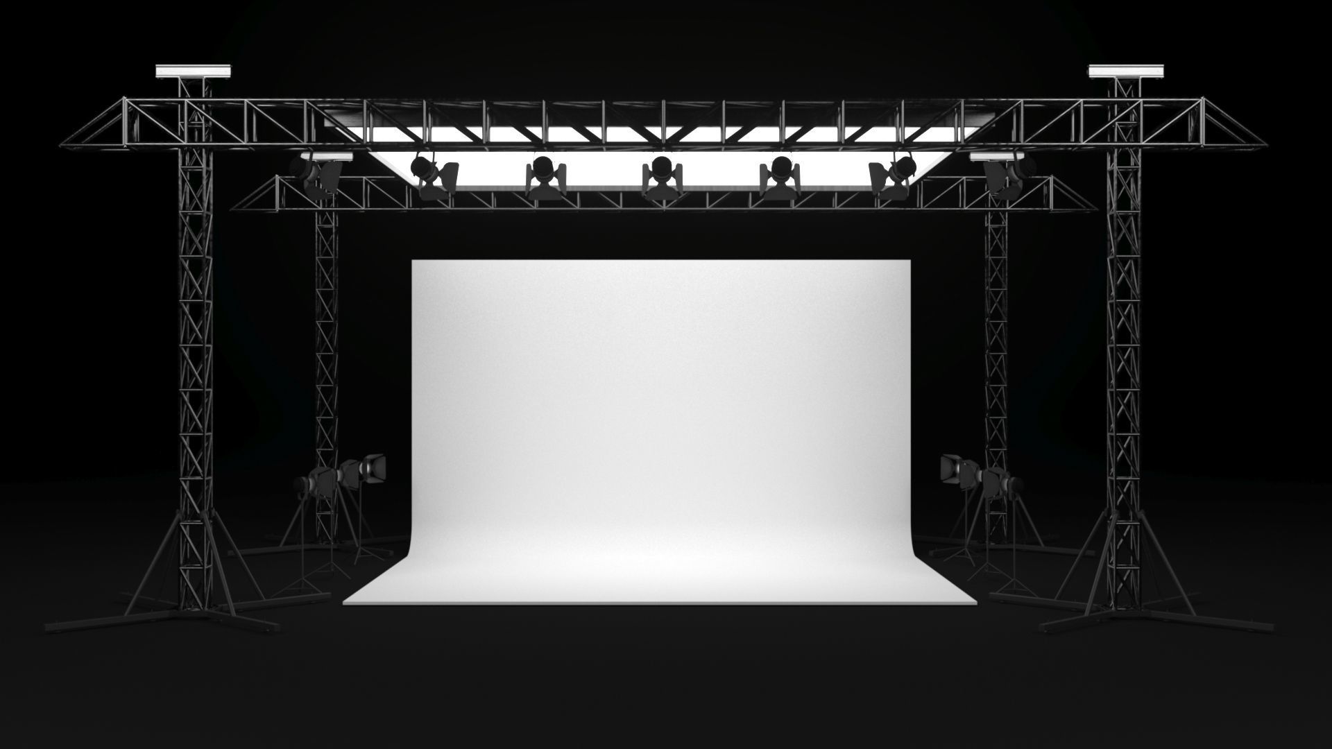 Studio Photography Lights 3D model_3