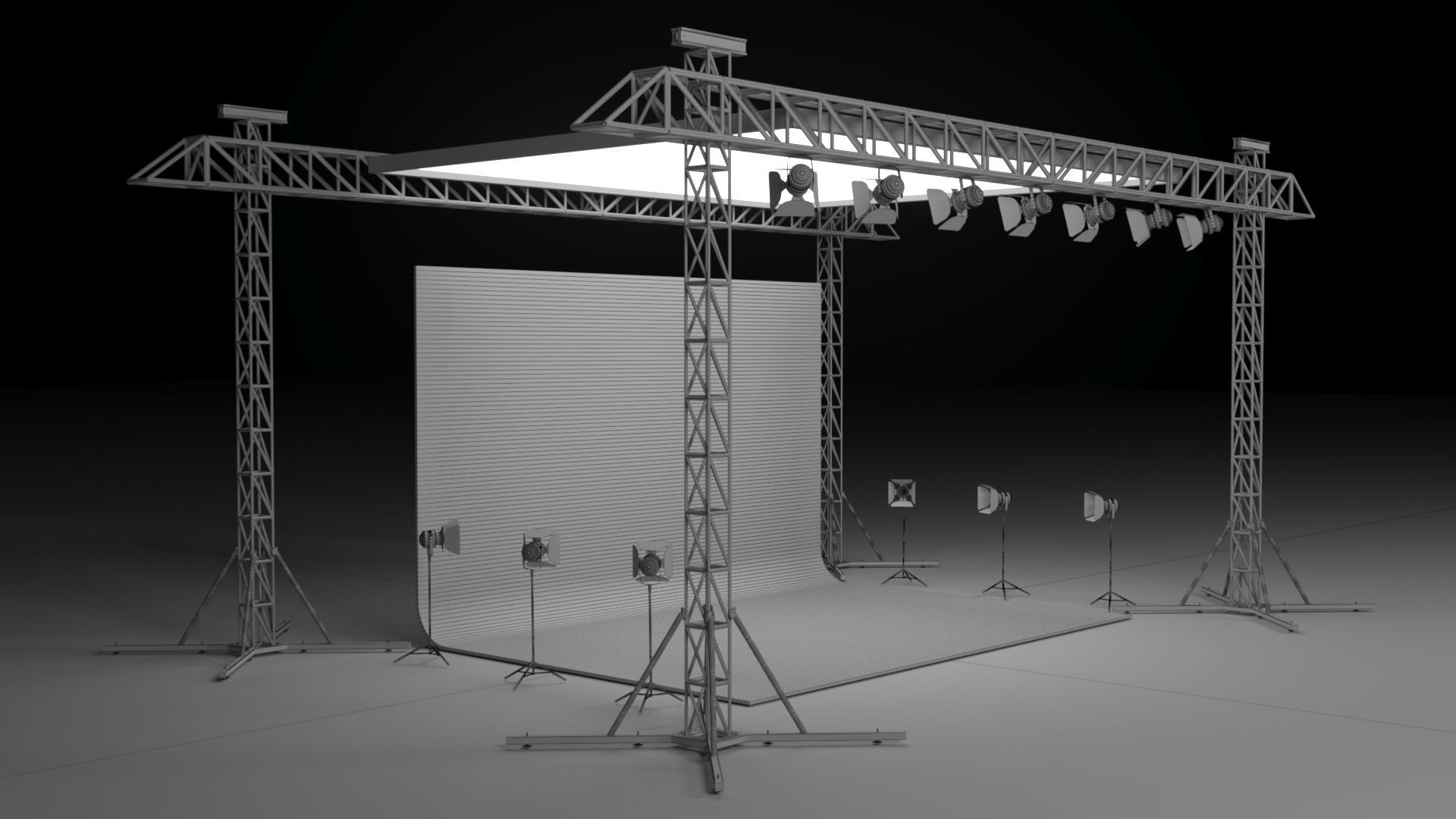 Studio Photography Lights 3D model_5