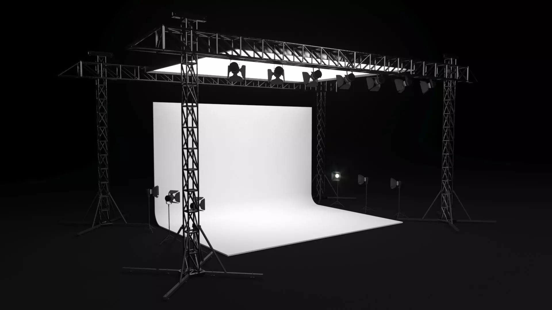 Studio Photography Lights 3D model_0
