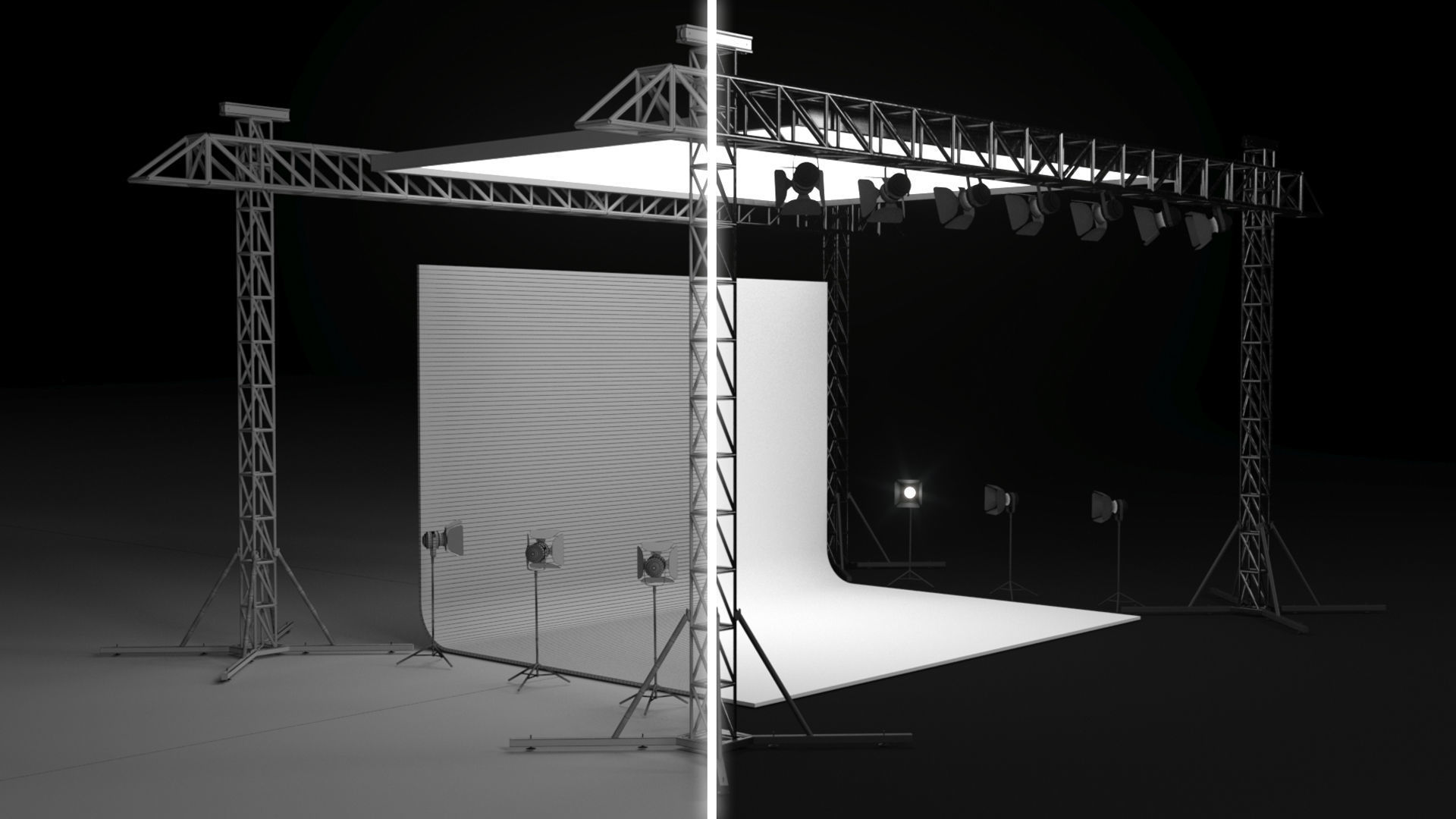 Studio Photography Lights 3D model_4