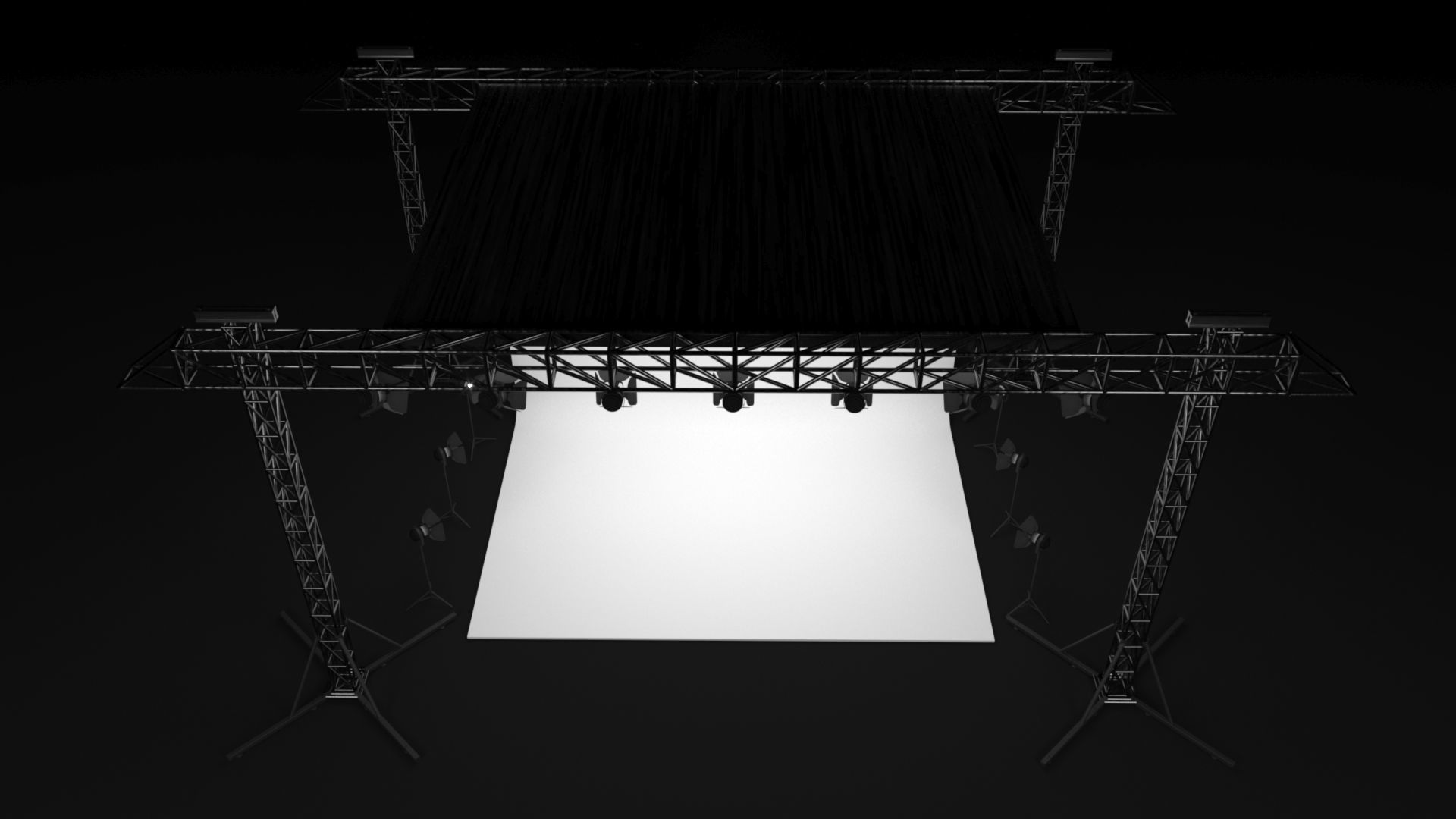 Studio Photography Lights 3D model_2