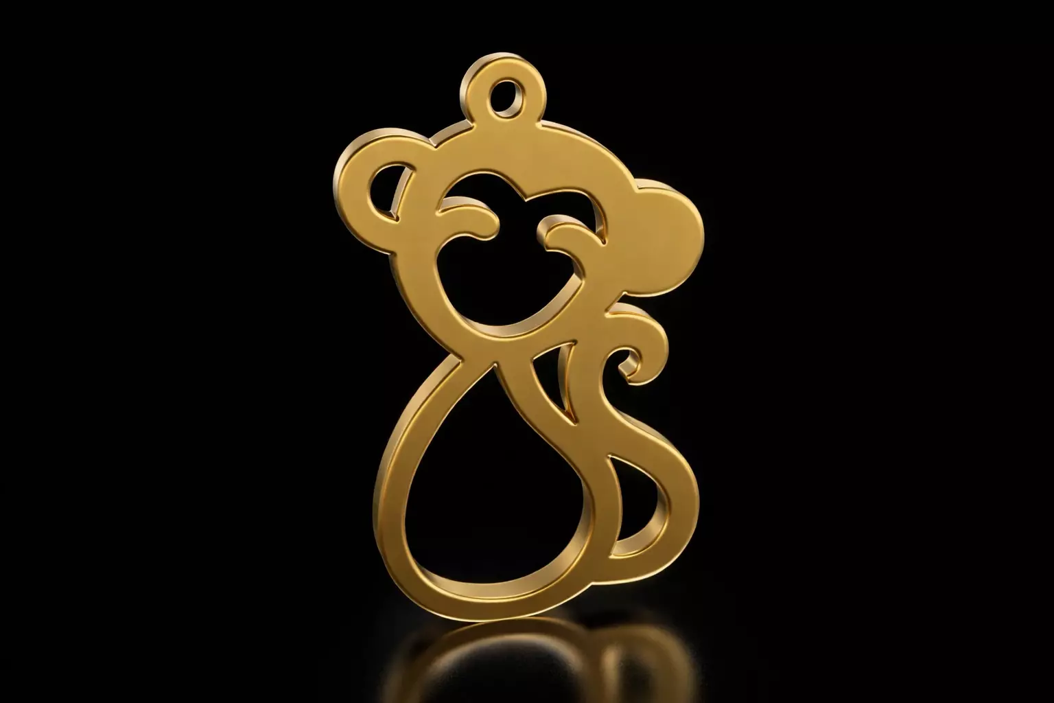 monkey pendant 3D print model