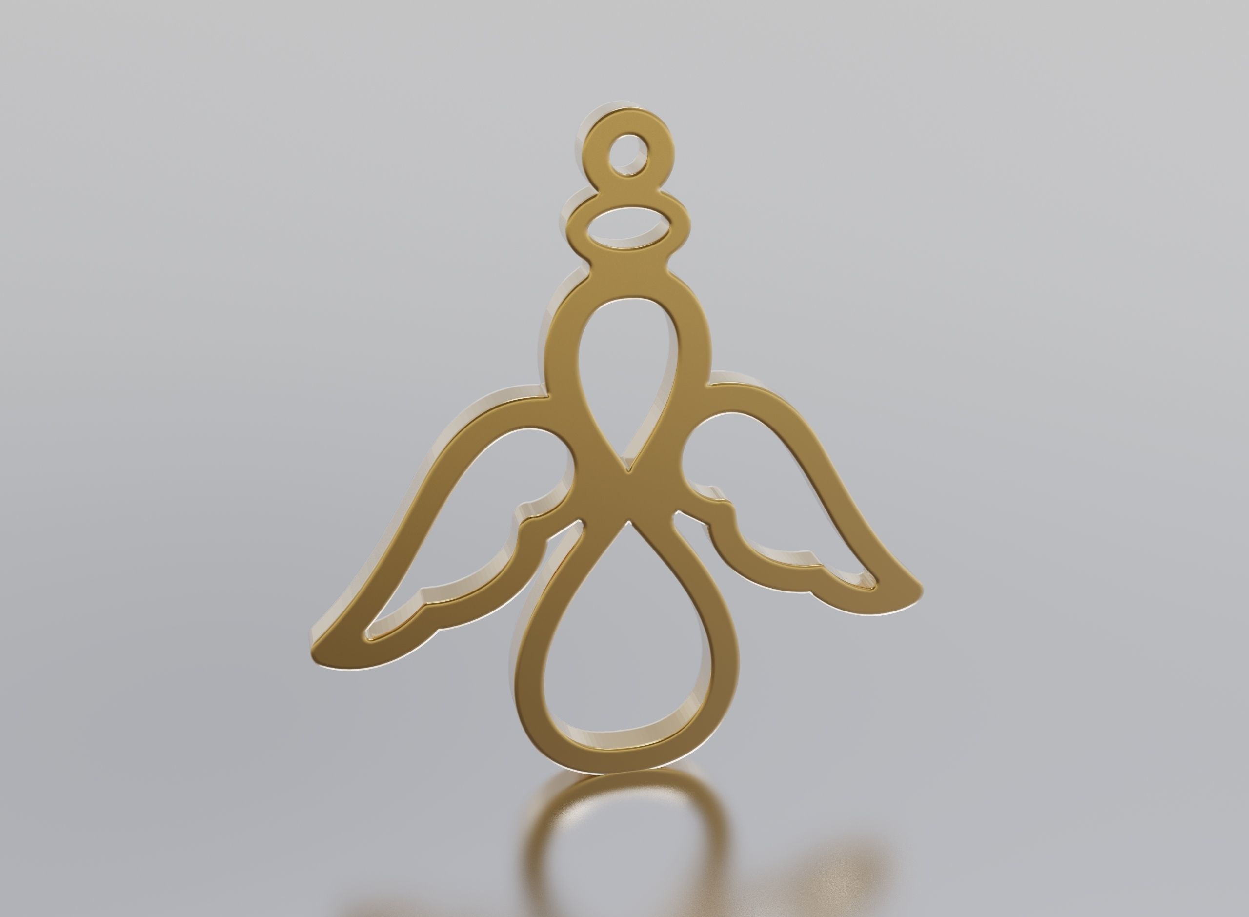 angel pendant 3D print model_1