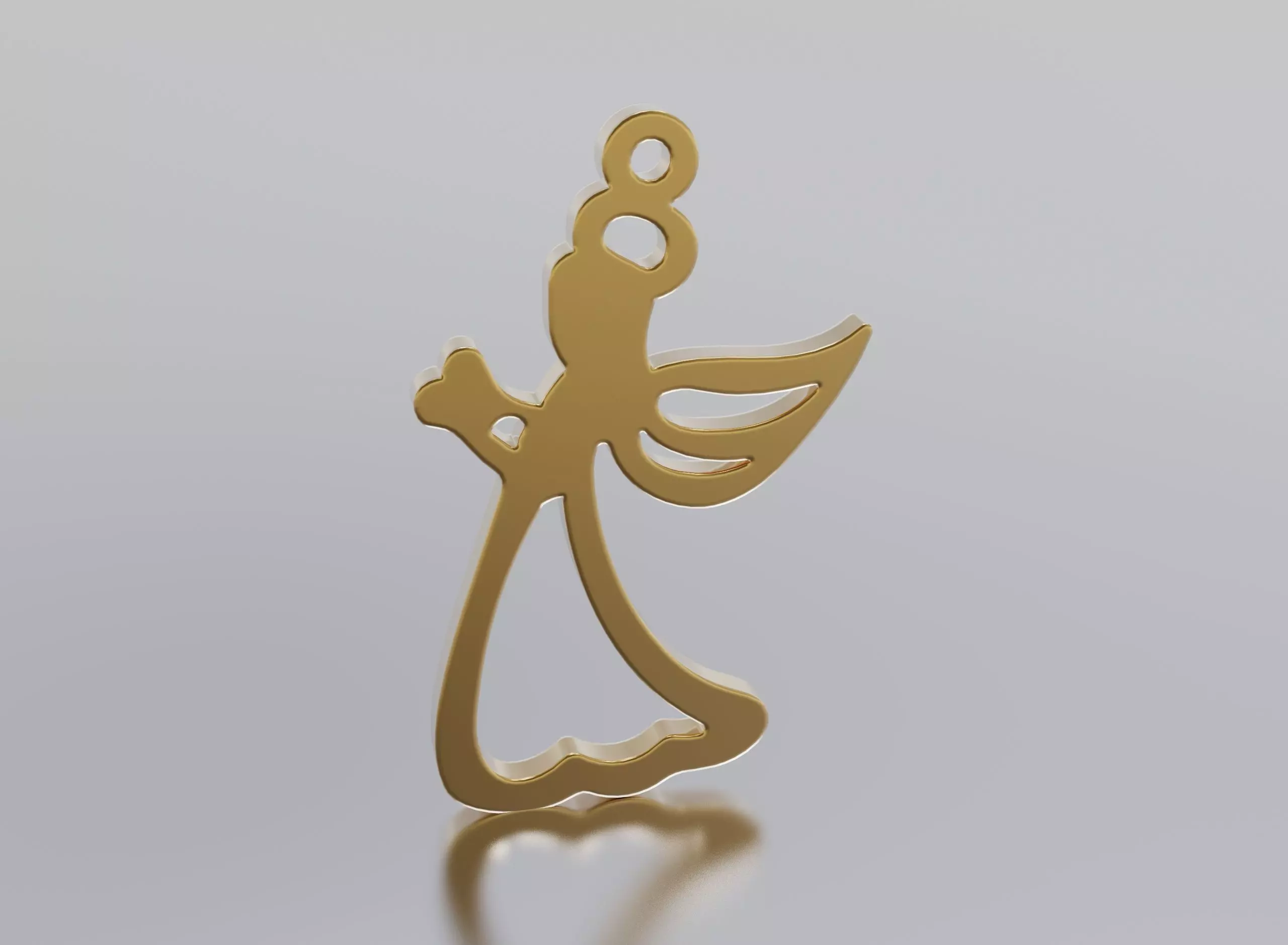 angel pendant 3D print model_0