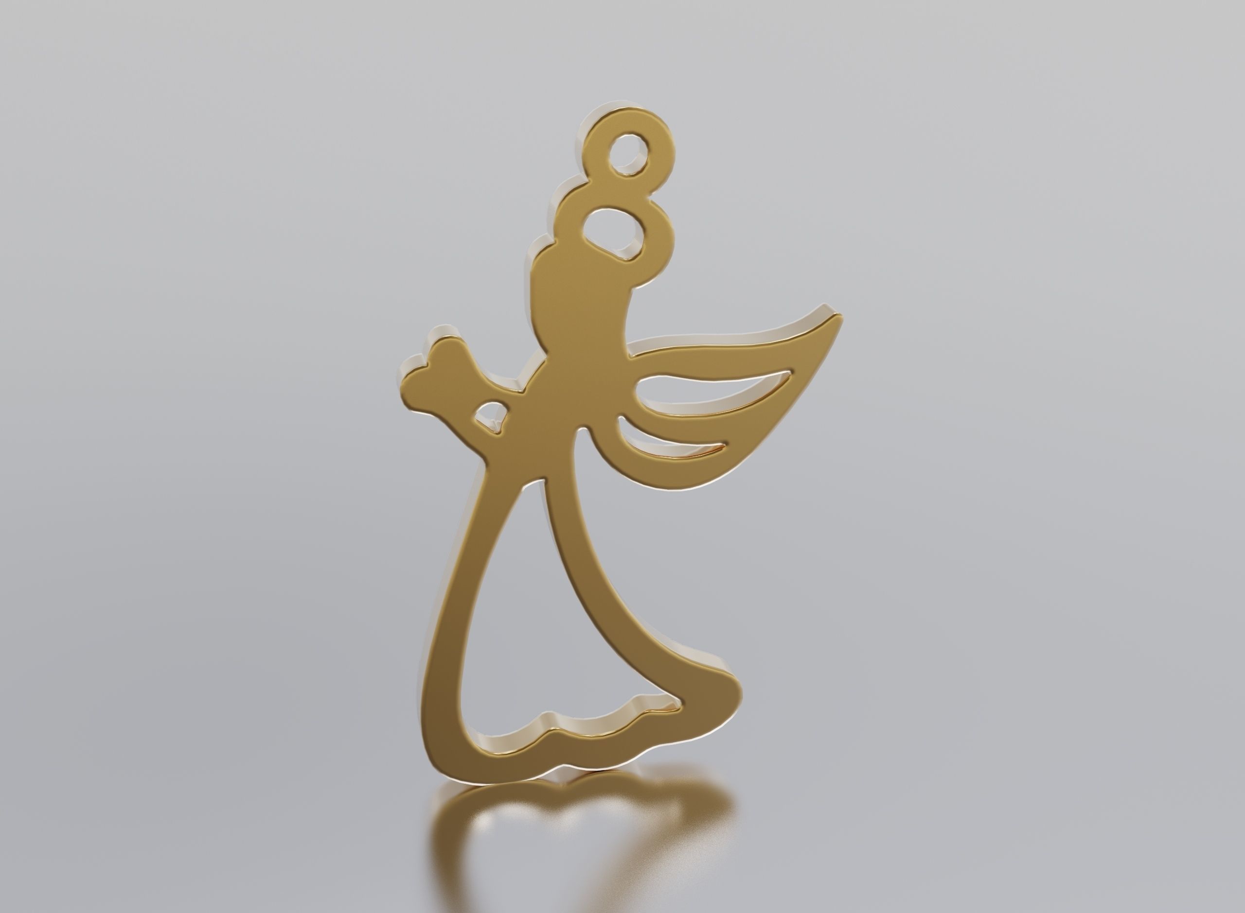 angel pendant 3D print model_1