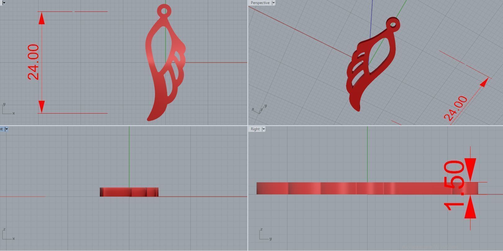 feather pendant 3D print model_2