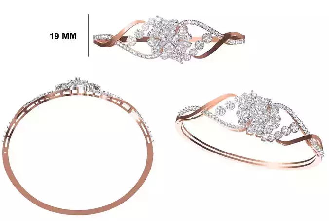 Women Bangle Bracelet STL JCD Details