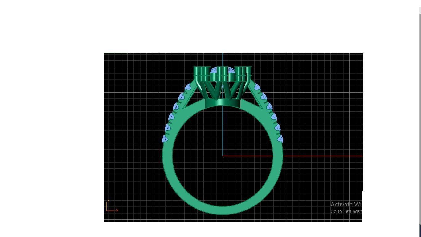 Engagement ring 3D print model_2