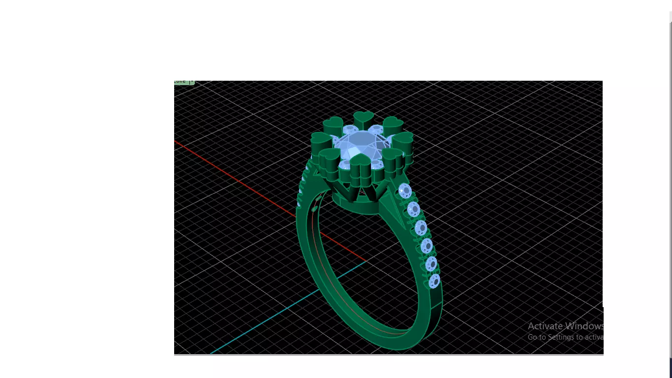 Engagement ring 3D print model_0