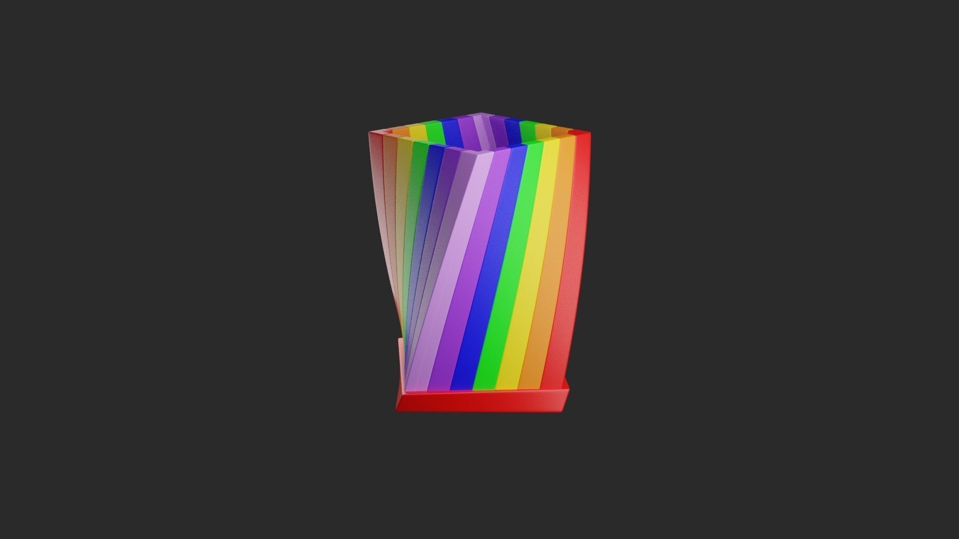 Rainbow Color Pencil Container 3D print model_1