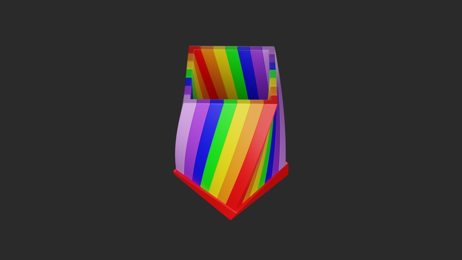 Rainbow Color Pencil Container 3D print model_2
