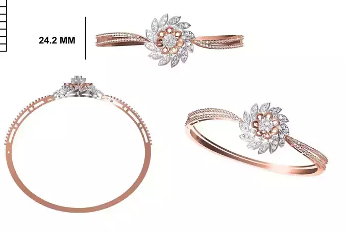 Women Bangle Bracelet STL JCD Details