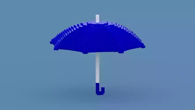 Voxel Blue Umbrella