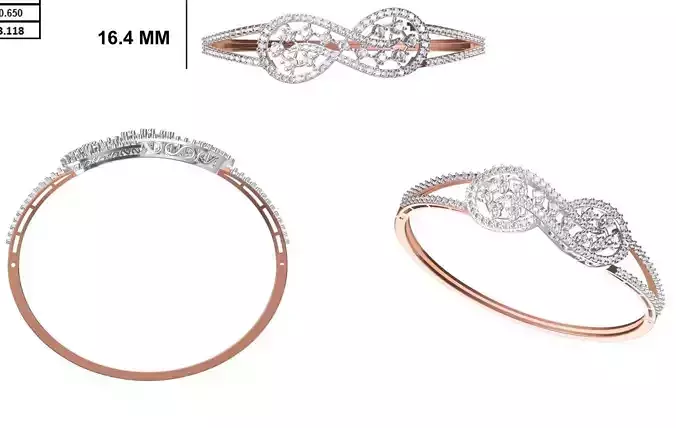 Women Bangle Bracelet STL JCD Details