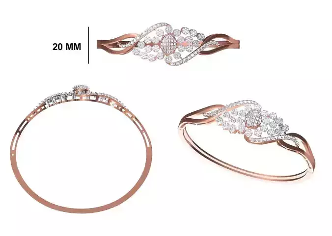 Women Bangle Bracelet STL JCD Details