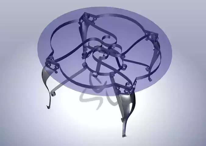 Wrought iron table with ornaments