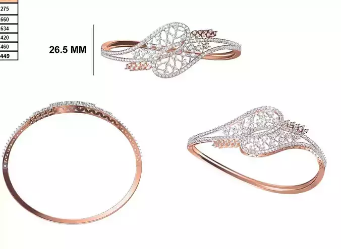 Women Bangle Bracelet STL JCD Details