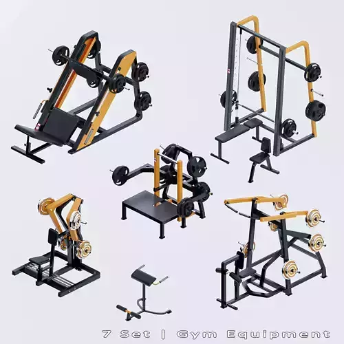 7 Gym Equipment Blender-Fbx-Obj