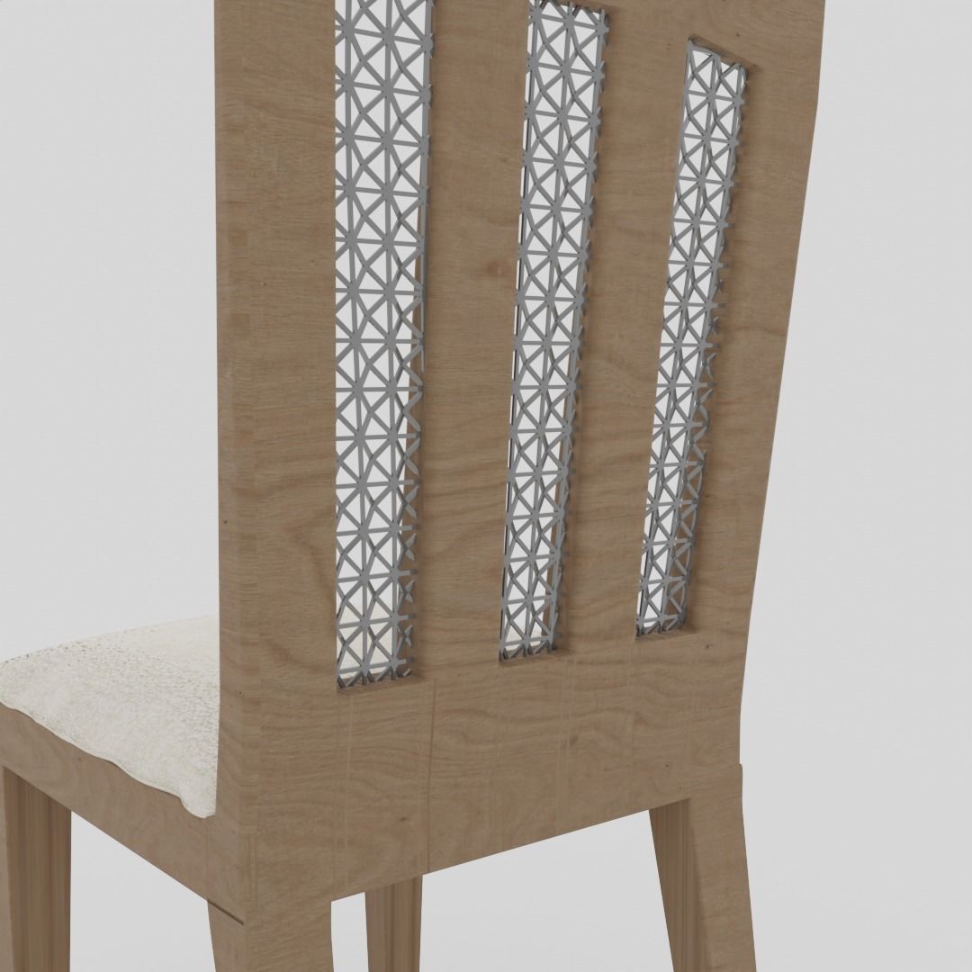 Simple Wooden chair Free low-poly 3D model_4