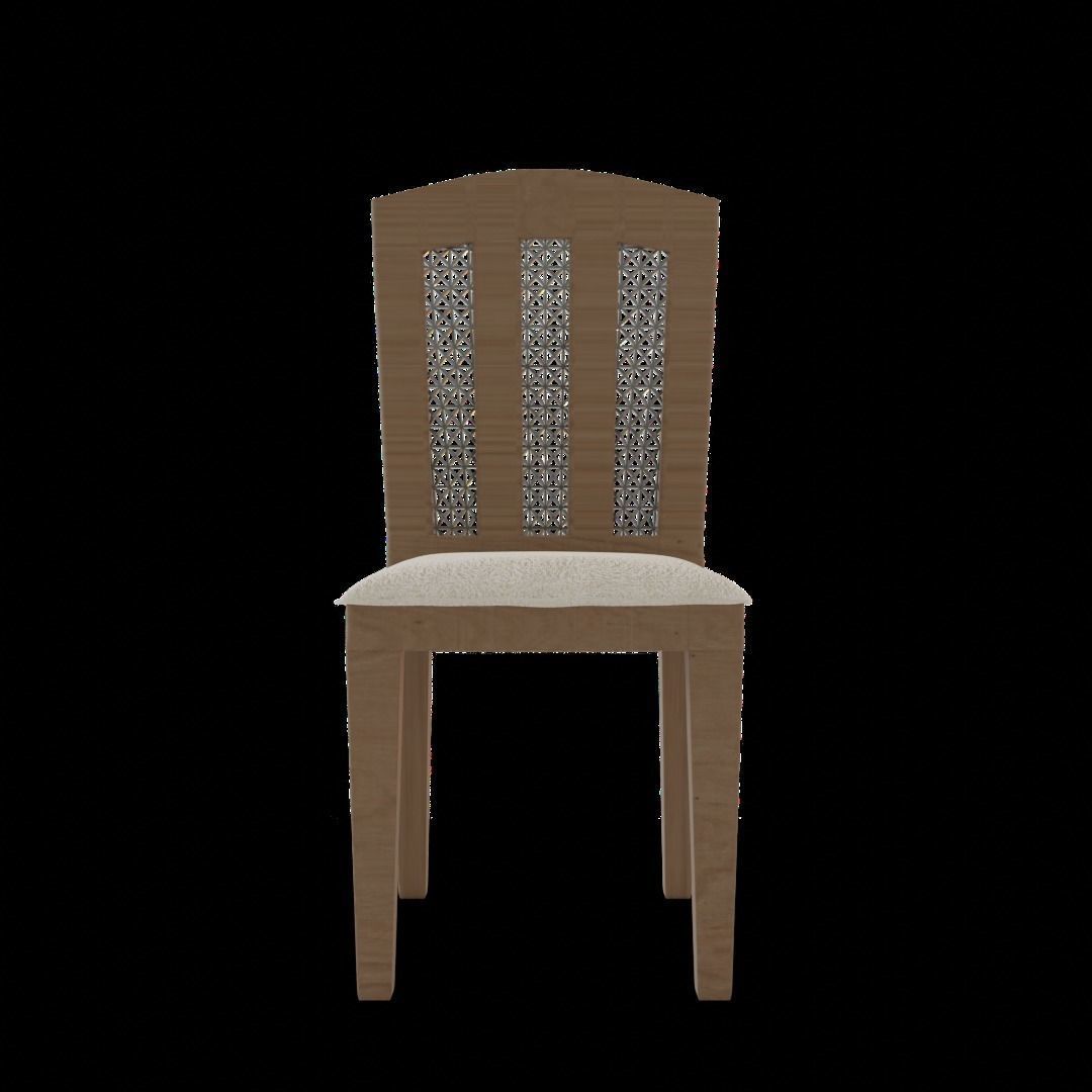 Simple Wooden chair Free low-poly 3D model_5
