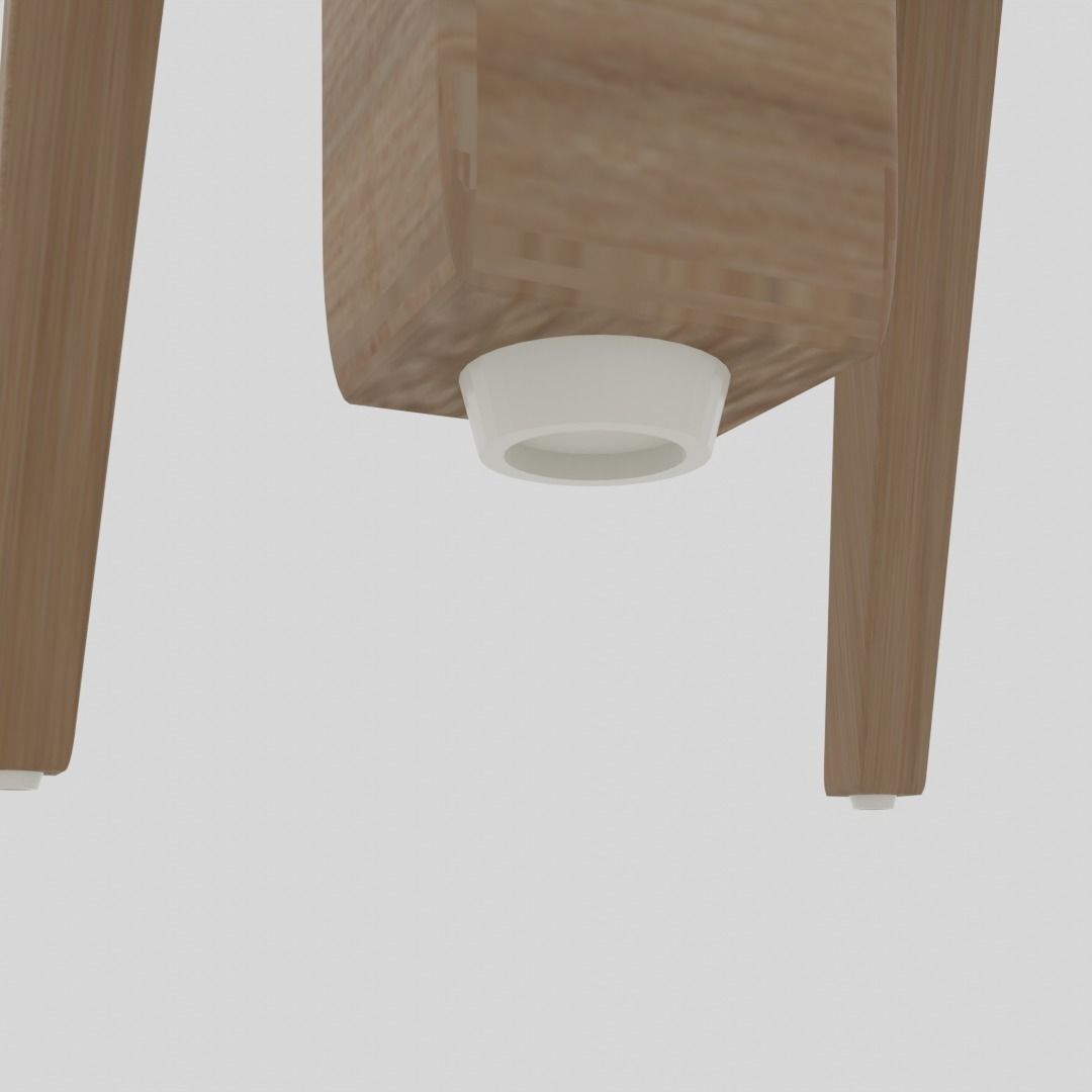 Simple Wooden chair Free low-poly 3D model_3