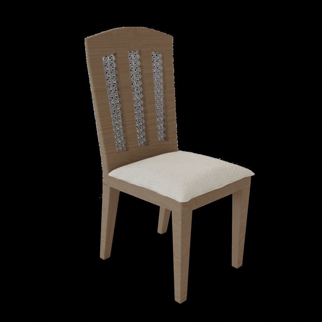 Simple Wooden chair Free low-poly 3D model_6