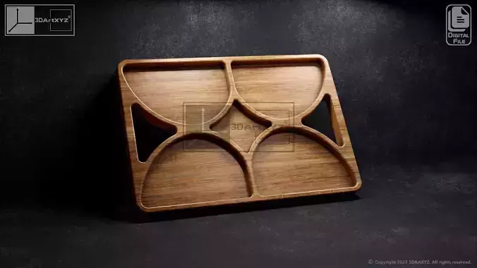 Serving Tray 3 - CNC Files for Wood 3D model