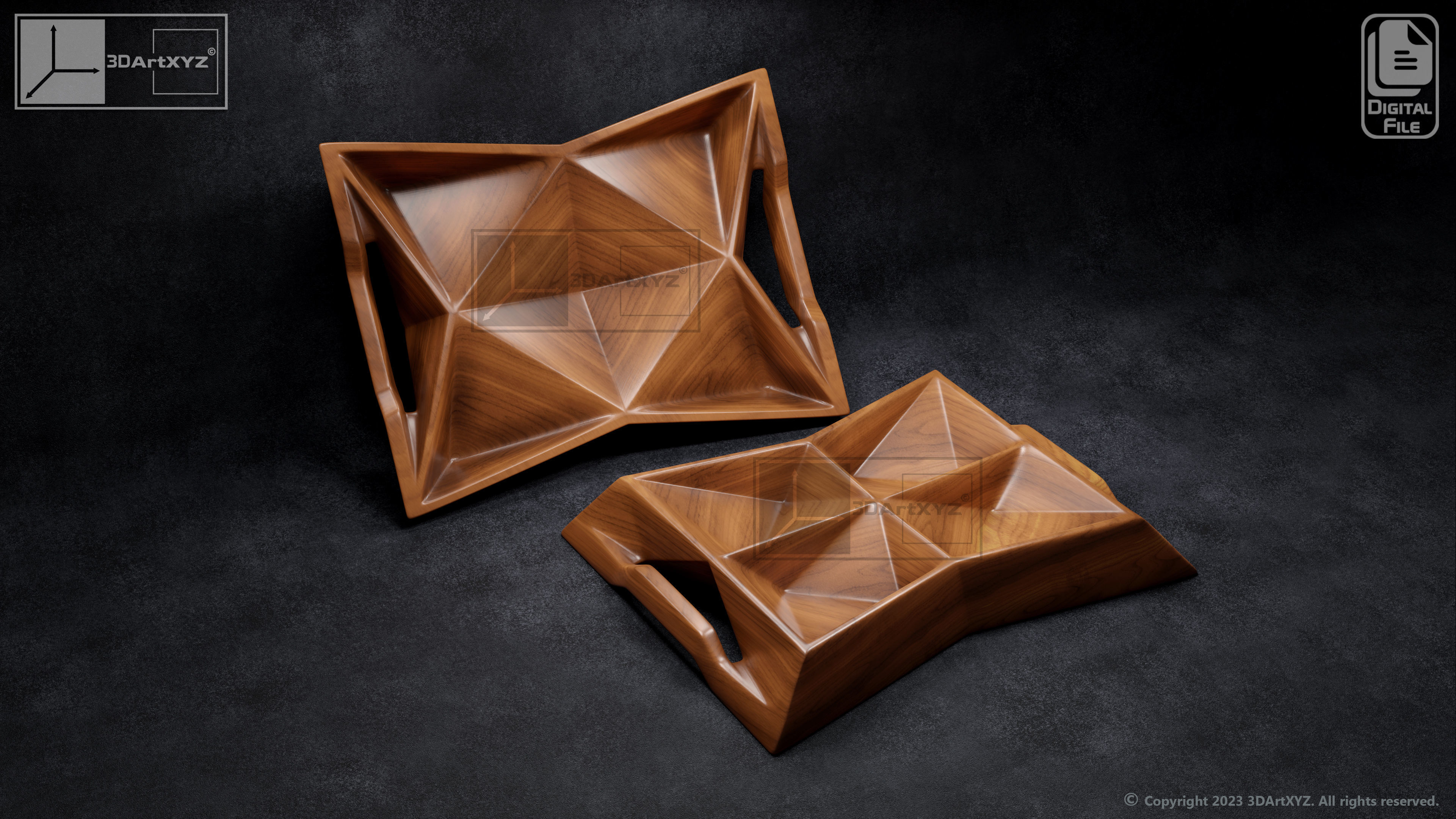 Double Sided Tray - CNC Files for Wood 3D model_1