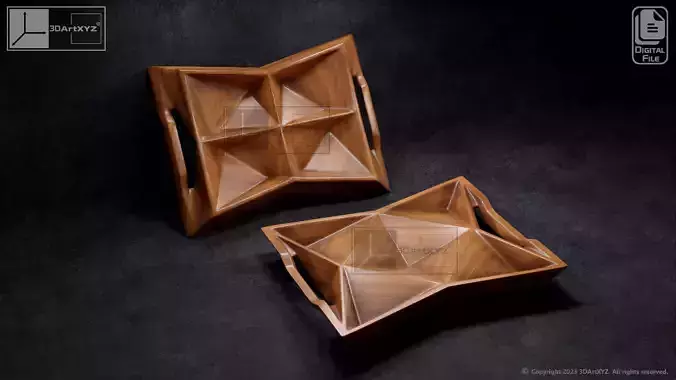 Double Sided Tray - CNC Files for Wood 3D model