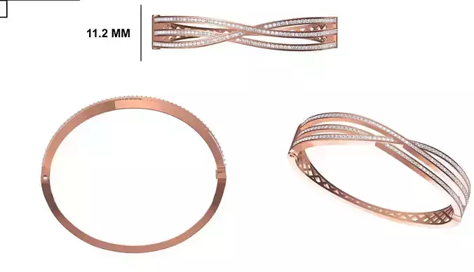 Women Bangle Bracelet STL JCD Details