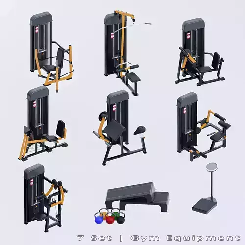 10 Gym Equipmen Blender - Fbx -Obj