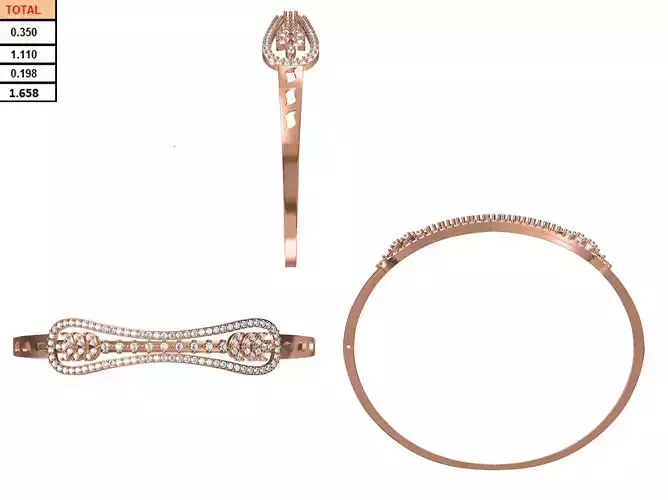 Women Bangle Bracelet STL JCD Details
