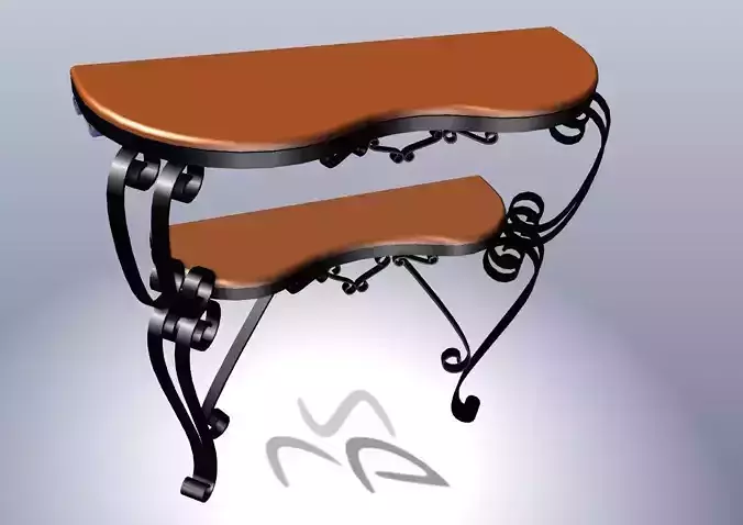 Wall table with two levels
