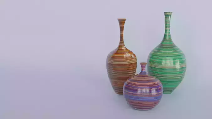 Interior decorative ceramic ethno vases