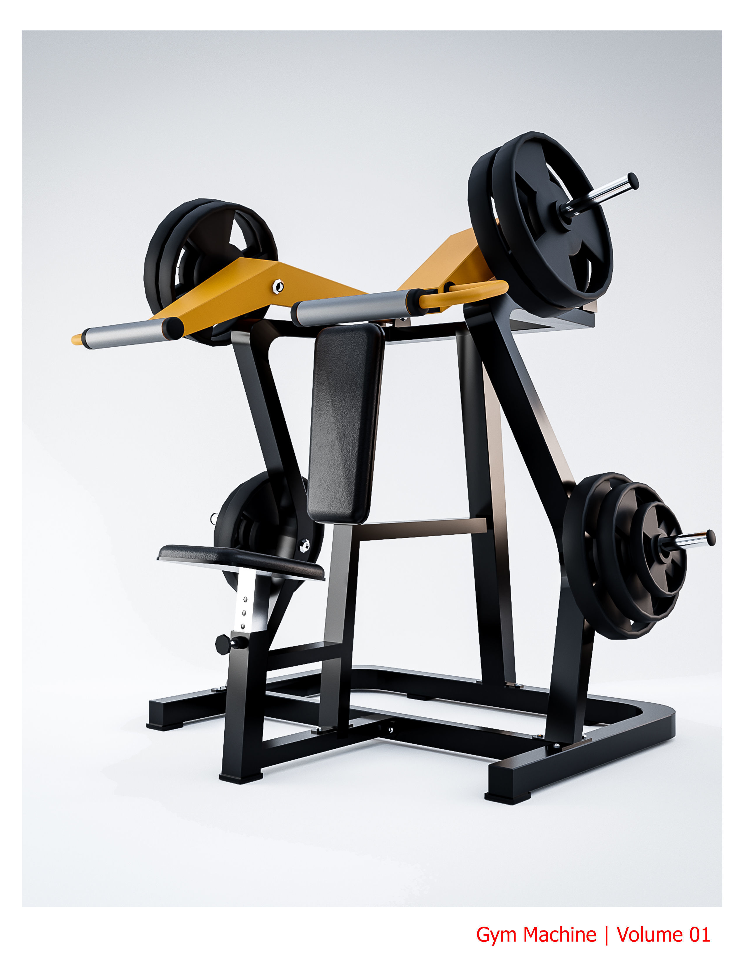 10 Gym Equipmen Blender - Fbx -Obj Low-poly 3D model_5