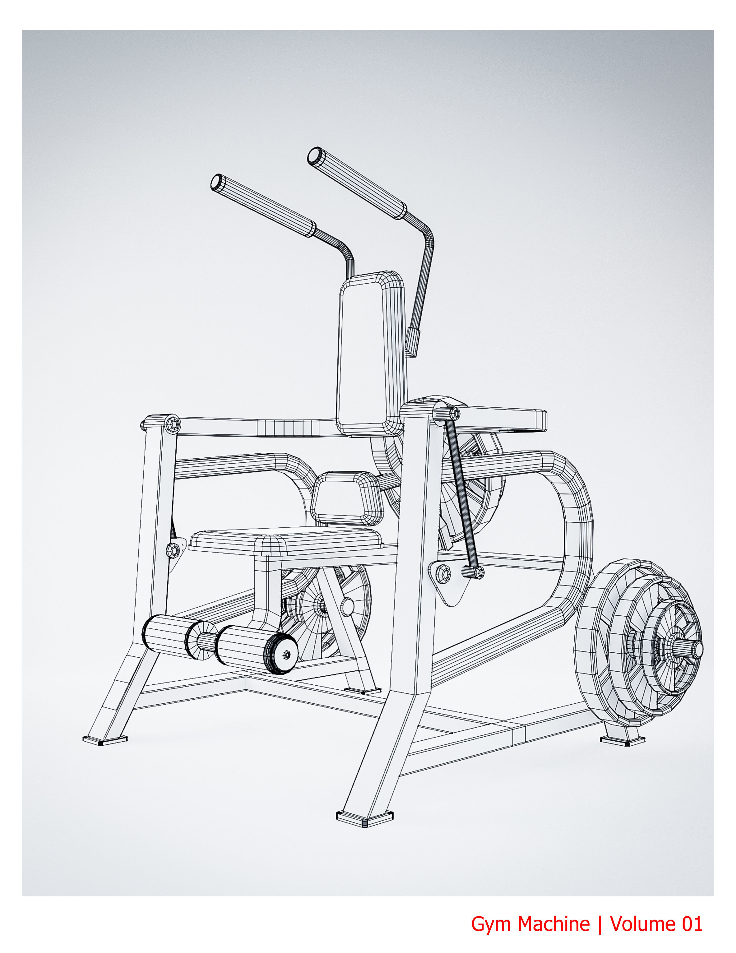 10 Gym Equipmen Blender - Fbx -Obj Low-poly 3D model_4